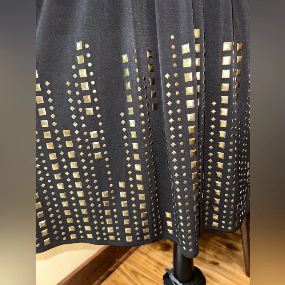 Calvin Klein Minimalist Glam Studded Pleated Shift Dress - Picture 7 of 11